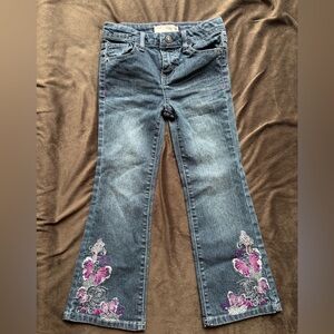 Route 66 Girls Y2K Flare Jeans Embroidered Butterfly & Rhinestone Detail -Size 6